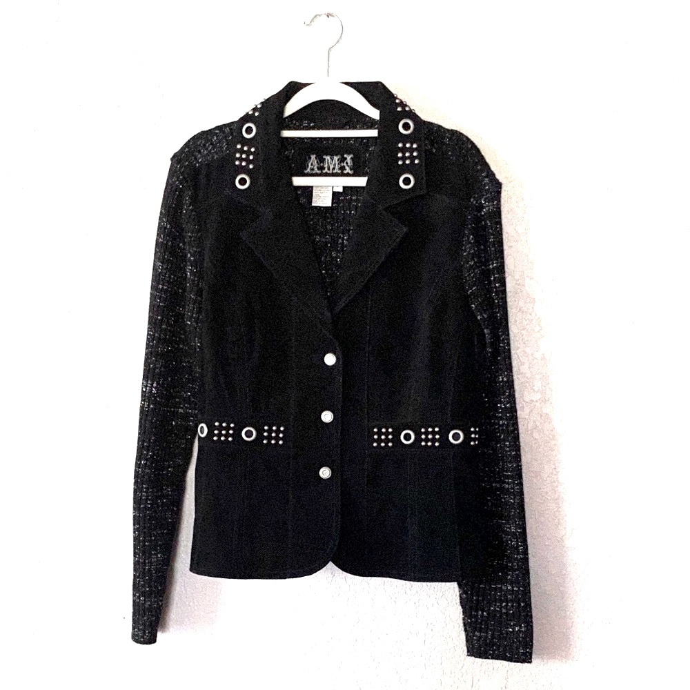 Ami 100% LEATHER Suede Jacket